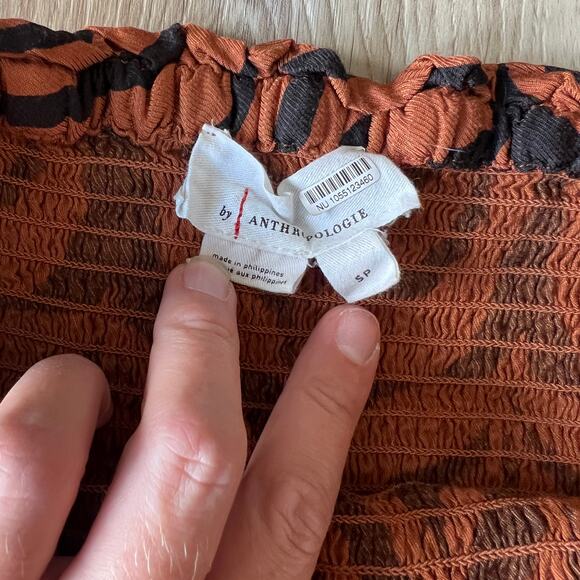 ANTHROPOLOGIE Women's Printed Balloon-Leg Jumpsuit Size SP In Dark Orange - Picture 12 of 13